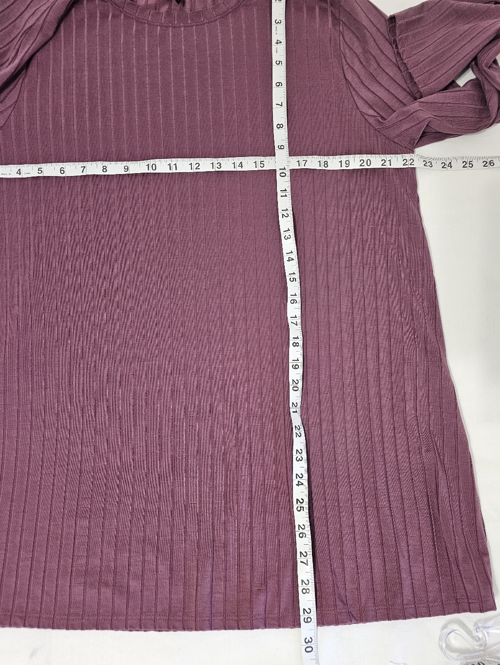 Eileen Fisher XL Ribbed Lyocell Stretch Tunic Top Mauve Purple Minimalist - Picture 8 of 8